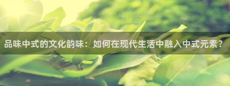 欧星娱乐的盘口：品味中式的文化韵味：如何